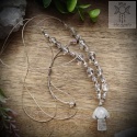 Naszyjnik Grzybek kryształ górski makrama