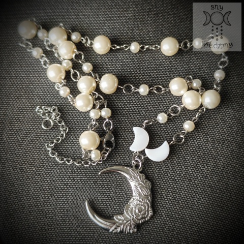 Naszyjnik Pearl Moon masa perłowa stal stal