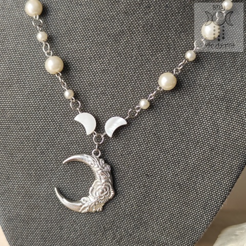 Naszyjnik Pearl Moon masa perłowa stal stal