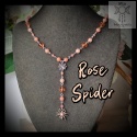 Naszyjnik Rose Spider jadeit kryształki pająk pajęczyna