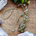 Makramowy naszyjnik labradoryt Agat makrama