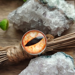 Pierścionek Cat eye pomarańczowe oko kot kocie oko smoka smok