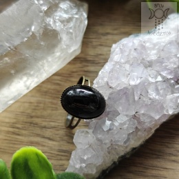 Pierścionek Oczko czarne brąz