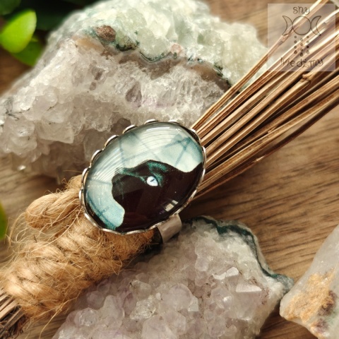 Pierścionek Cat & Pentagram regulowany kot koty kitty