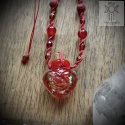 Valentine Makramowy naszyjnik buteleczka chalcedon jaspis makrama
