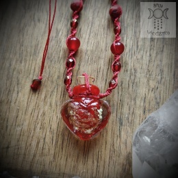 Valentine Makramowy naszyjnik buteleczka chalcedon jaspis makrama