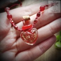 Valentine Makramowy naszyjnik buteleczka chalcedon jaspis makrama