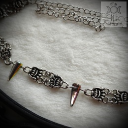 Choker Crystal Spike raibow ćwieki kolce kły