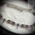 Choker Crystal Spike raibow ćwieki kolce kły