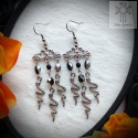 Kolczyki Silver Snakes węże kryształki