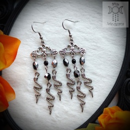 Kolczyki Silver Snakes węże kryształki