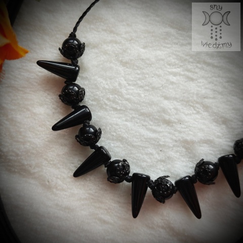 Bransoletka Crystal Spike Dark ćwieki kolce kły czarne