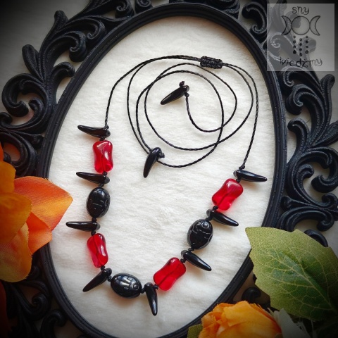 Choker Czarne Kły naszyjnik kryształki Dark spike