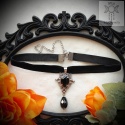 Choker Dynasty Czarny kryształki goth