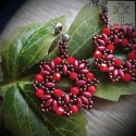 Kolczyki Aura czerwone stal sztyfty gwiazda star beading