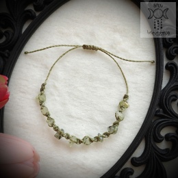 Makramowa bransoletka 10 kamieni prehnit frenit amulet witch makrama