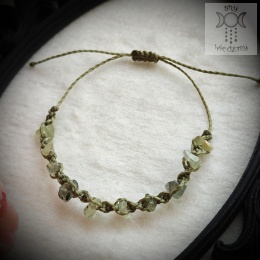 Makramowa bransoletka 10 kamieni prehnit frenit amulet witch makrama