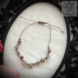 Makramowa bransoletka 10 kamieni labradoryt amulet witch makrama
