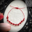 Makramowa bransoletka 10 kamieni jaspis czerwony amulet witch makrama