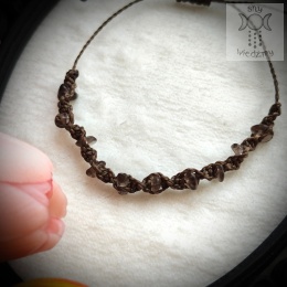 Makramowa bransoletka 10 kamieni kwarc dymnym amulet witch makrama