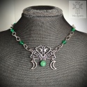 Moth Chain choker naszyjnik awenturyn triple moon