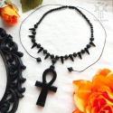 Naszyjnik Crystal Spike Ankh ćwieki kolce kły