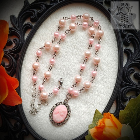 Naszyjnik Cameo Pearl stal kamea perełki