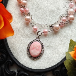 Naszyjnik Cameo Pearl stal kamea perełki