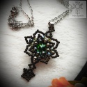 Naszyjnik Lonely Star zielony hematy beading goth gothic gwiazda