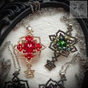 Naszyjnik Lonely Star czerwony beading goth gothic gwiazda