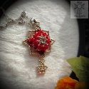 Naszyjnik Lonely Star czerwony beading goth gothic gwiazda
