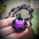 Naszyjnik Velvet Luna ametyst ciemny fioletowy księżyc beading