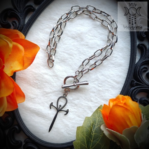 Naszyjnik Silver Ankh Toggle łańcuch