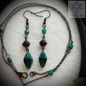 Zestaw Biżuterii Emeraldine szmaragd Nilu Dark